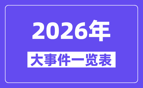 2026年大事件一覽表_2026大事記_2026大事時間軸